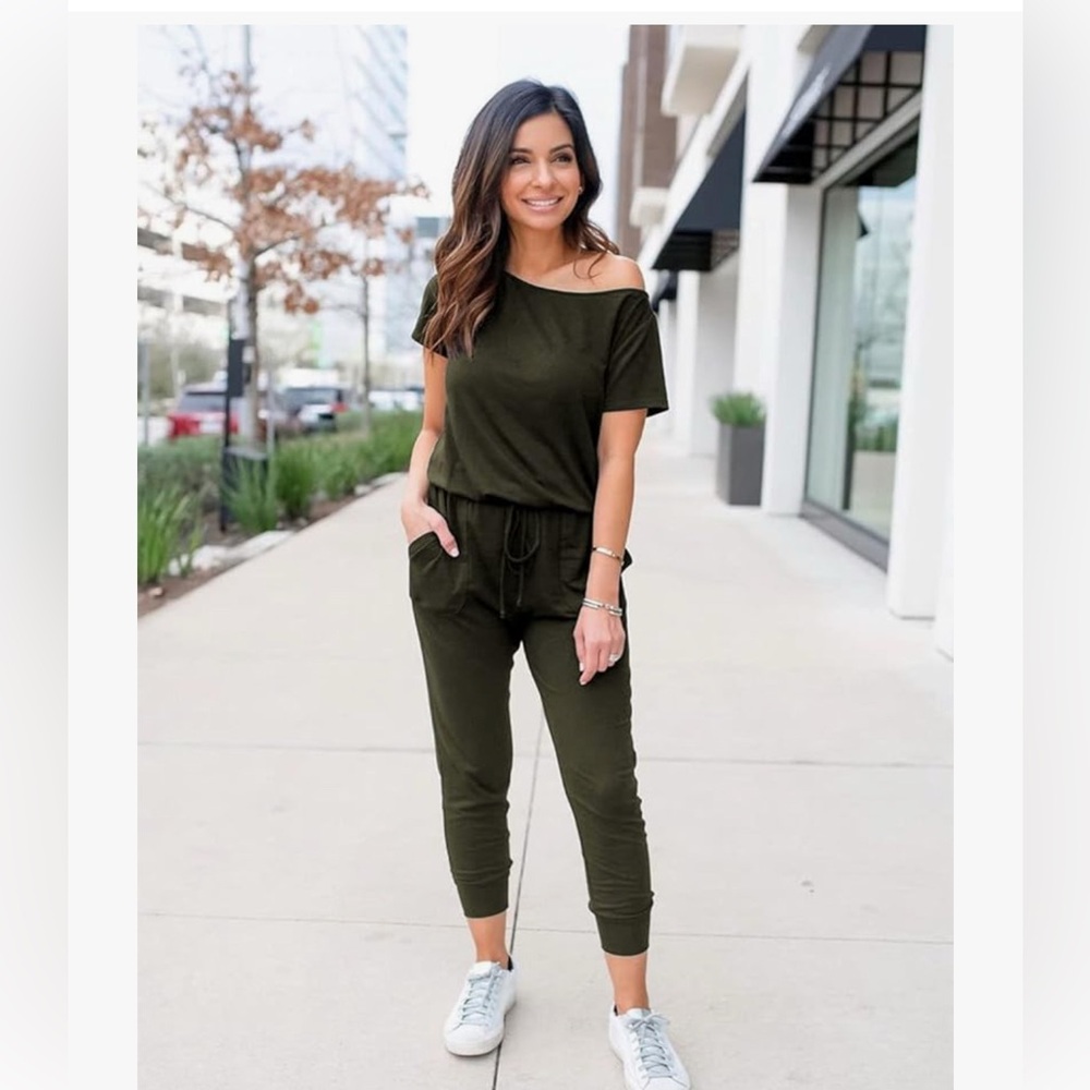 🄽🅆🅃 Romper Jumpsuit in Army Green